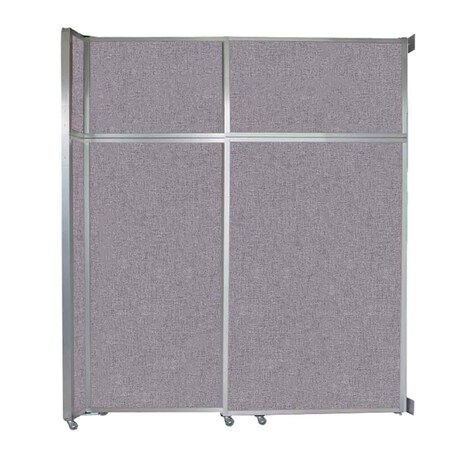 Versare Operable Wall Sliding Room Divider 6'10" x 8'5-1/4" Cloud Gray Fabric 1072208